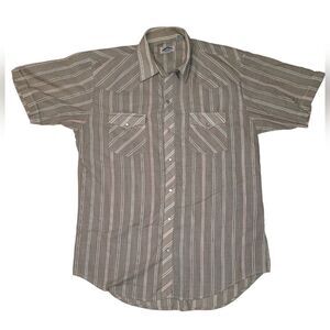 PFI Western Snap down Shirt Large Striped